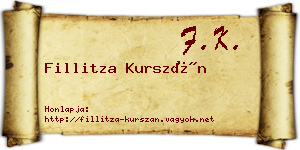 Fillitza Kurszán névjegykártya